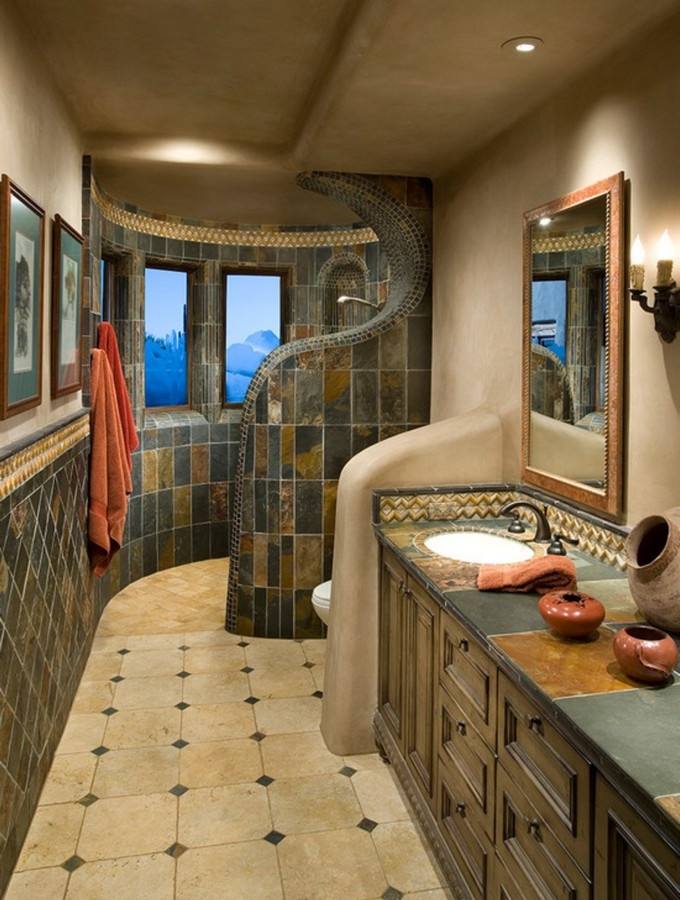 modern mediterranean bathroom