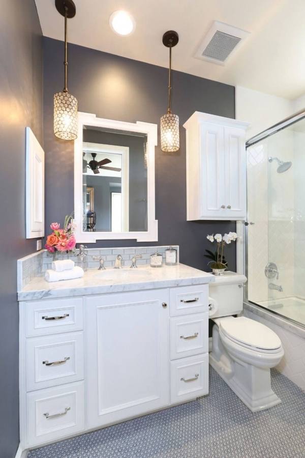 dark bathroom ideas blue decorating