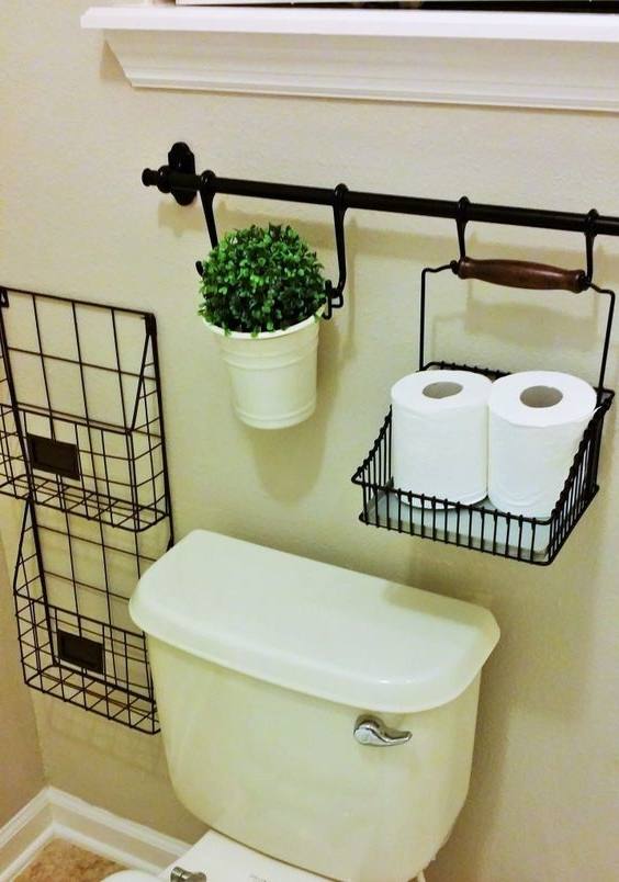 Bathroom Towel Storage Over The Toilet.