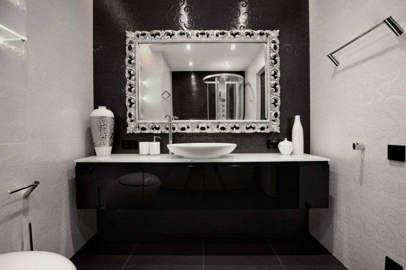 Full Size of Bathroom Design:wonderful Cool Black Bathroom Black And White Bathroom Tiles In