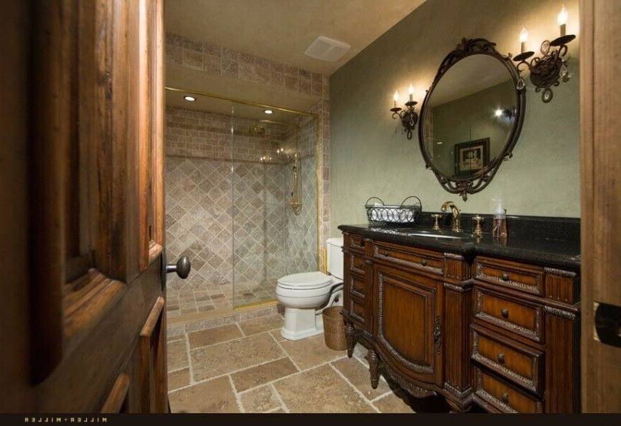 brown bathroom cabinets