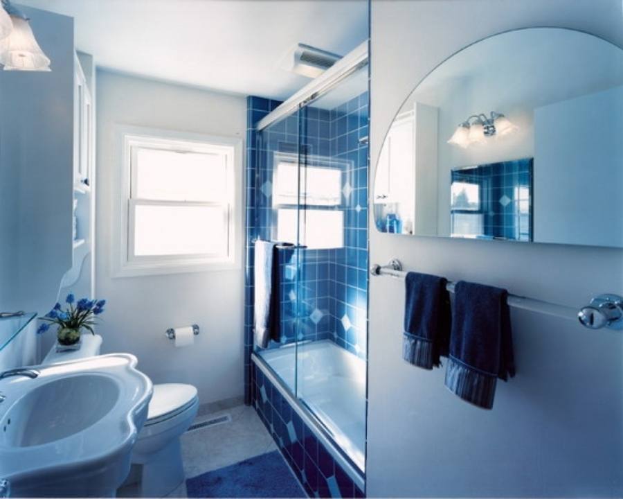 Lovable Bathroom Ideas Blue And White with Easy Blue And White Bathroom Tile With Additional Home