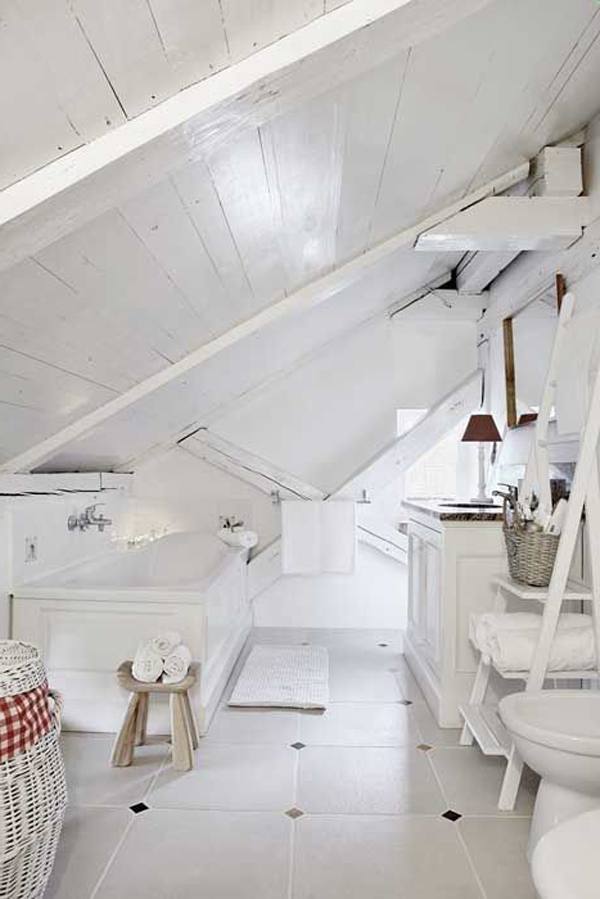 Bathroom Interior Loft With Classic Scandinavian Design Tile