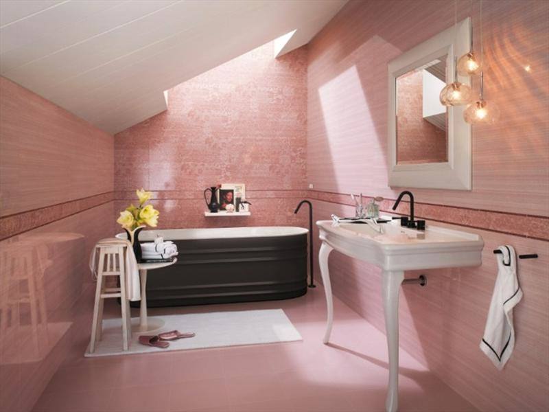 pink and gray bathroom