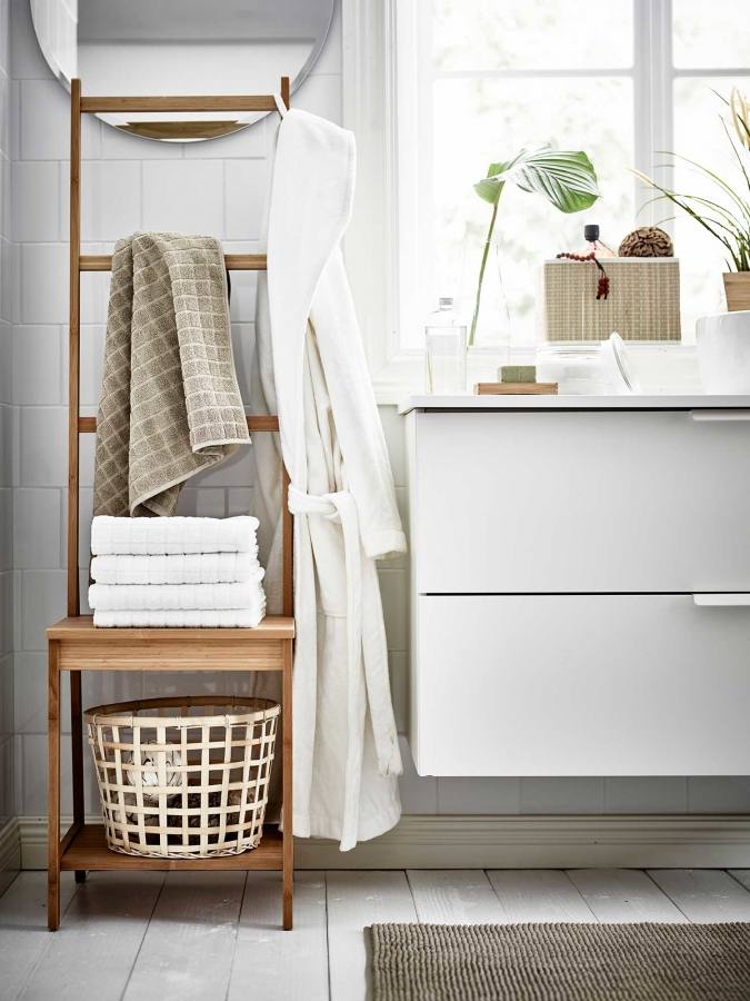 movable storage solutions are perfect for small bathrooms