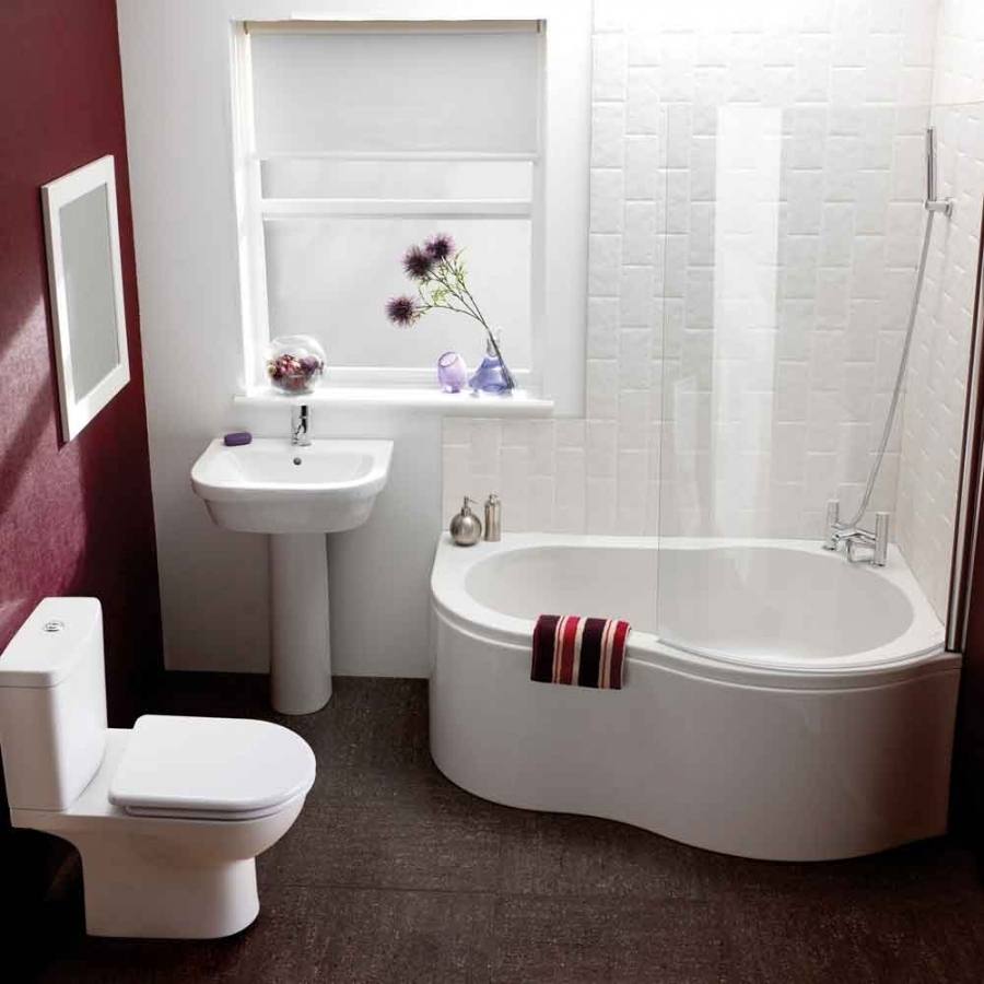 [Modern Bathroom] Bath Corner Brown Bathroom Small