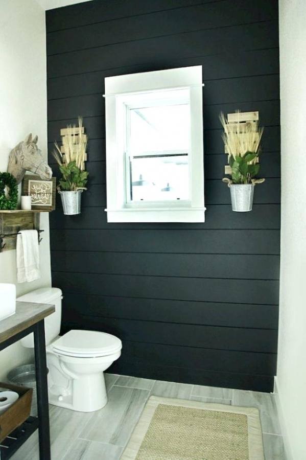 bathroom with grey vanity