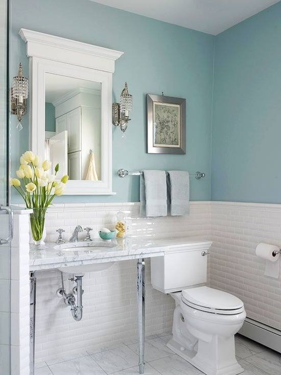 light blue bathroom