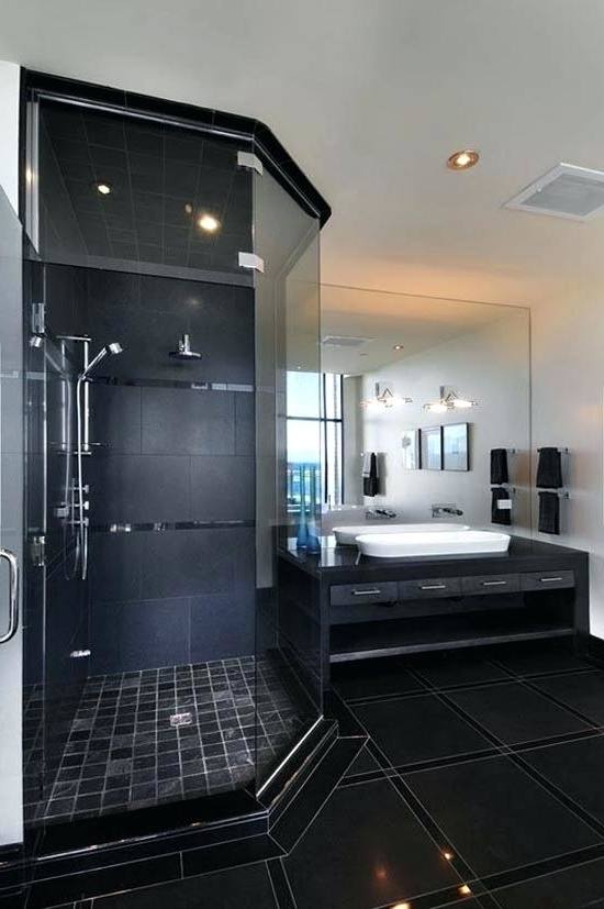 dark grey and white bathroom