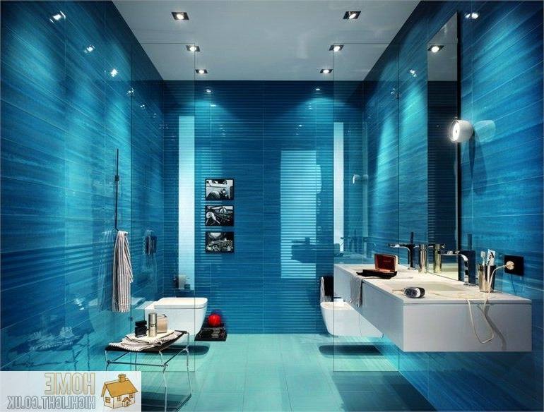 Interior Blue Bathroom Walls