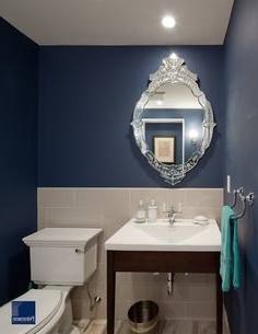 navy blue bathroom decor