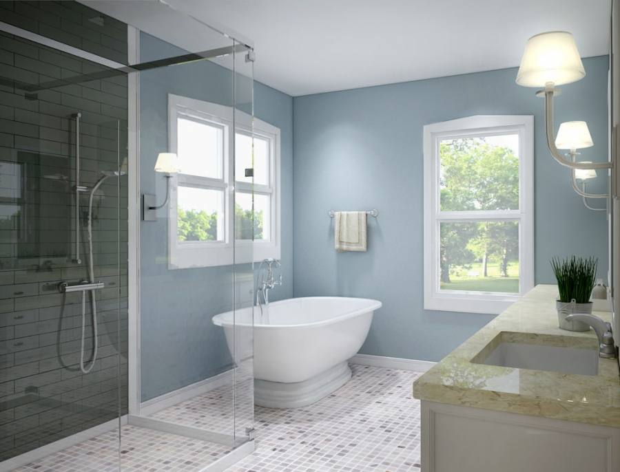 blue and beige bathroom ideas this smaller bathroom has a rich wood vanity with dual sinks