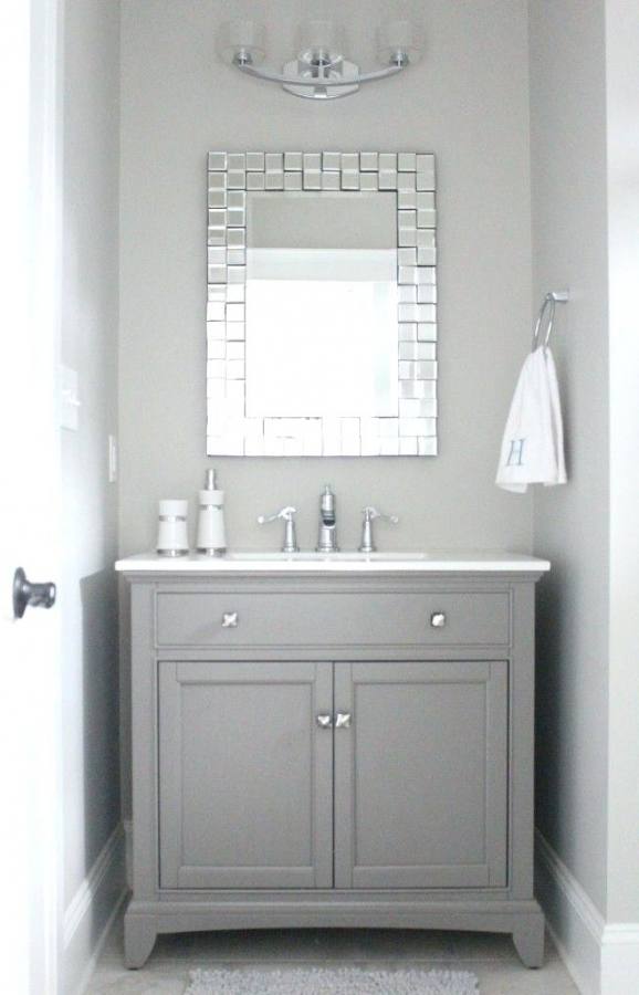 grey vanity bathroom