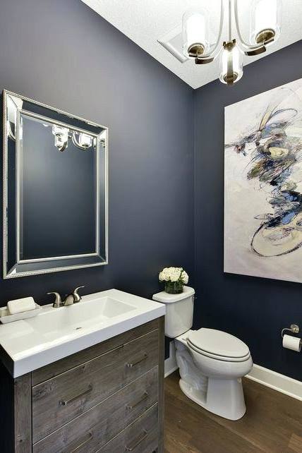 navy blue bathroom decor