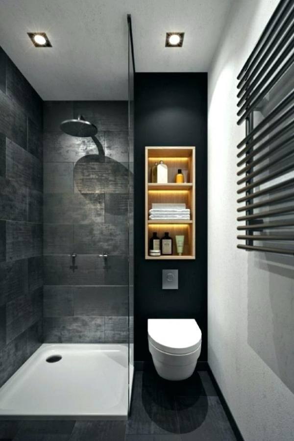 gray subway tile shower