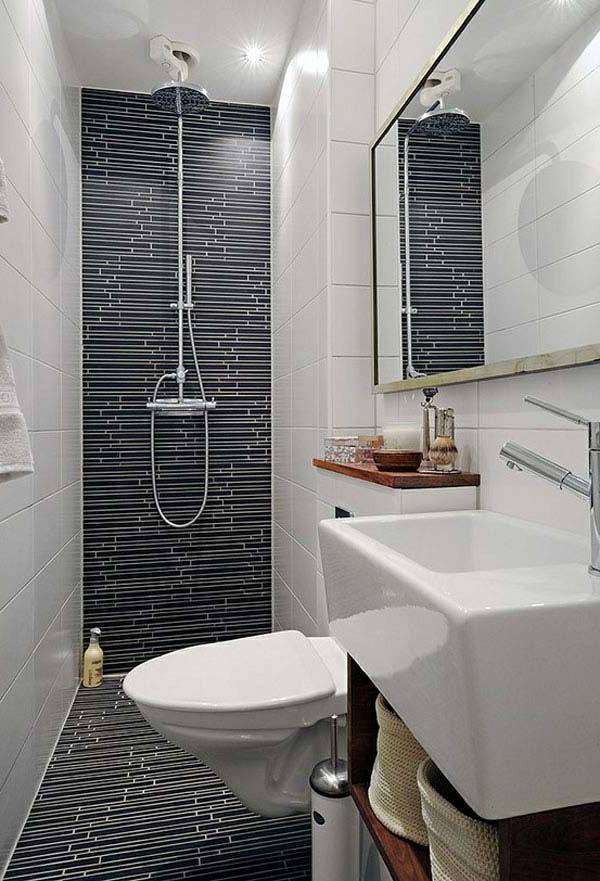 Illustration of Efficient Bathroom Space Saving with Narrow Bathtubs for Small Bathroom Ideas | Bathroom Design Inspiration | Pinterest | Small bathroom,