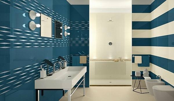 blue themed bathroom