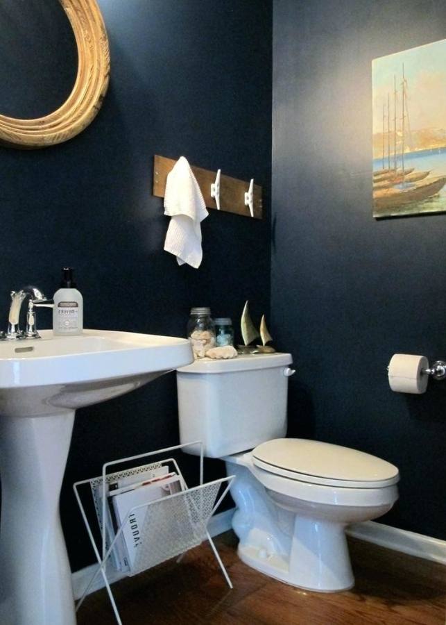 navy bathroom navy blue