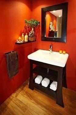 orange color decorating ideas - #bathroomdesign