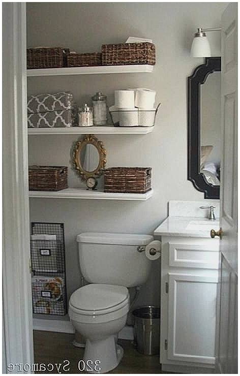 shelves over toilet small - #bathroomdesign #BathroomDecor
