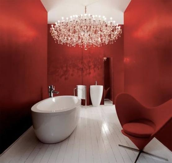 red and grey bathroom ideas