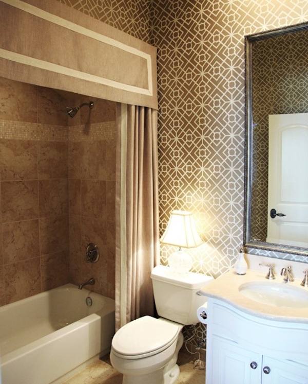 Curtain Design, Curtain Bathroom Ideas Contemporary Style Unique Colored Fabric Green Fabric Plus Toilet Seat