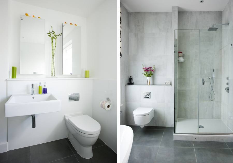 grey and white bathroom