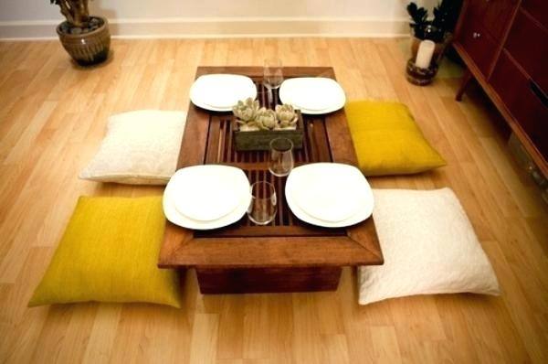 DIY low dining table and cushions, Japanese inspired