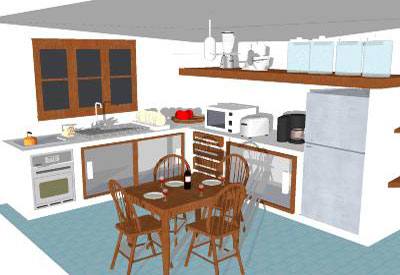 Kitchen Interiod Model in SketchUp