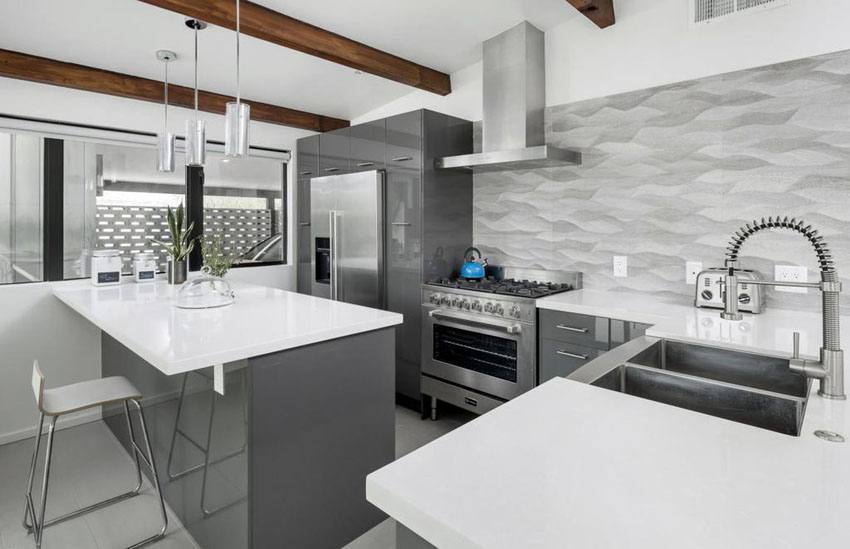 Glamorous white kitchen with crystal pendant light | White kitchen design ideas | Room idea | housetohome