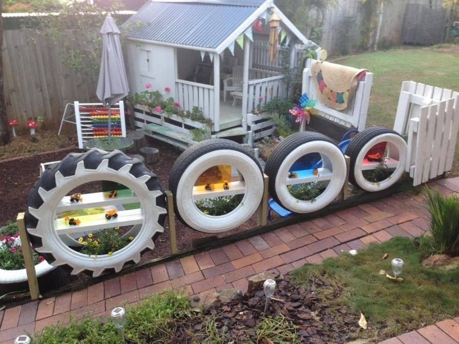 Forget boring, traditional planters, use old tyres to display your flowers