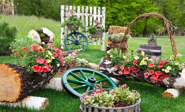 Manufacturing of flower beds from automobile tires