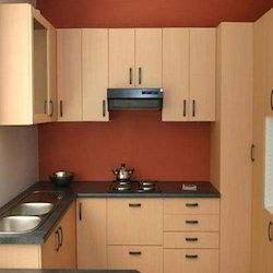 A measured kitchen contains racks, drawers, and organizers