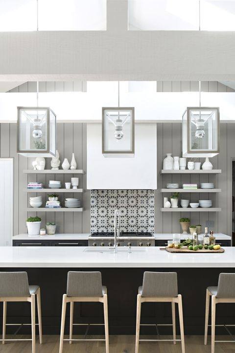 Brenner gray kitchen cabinets in Maple Willow