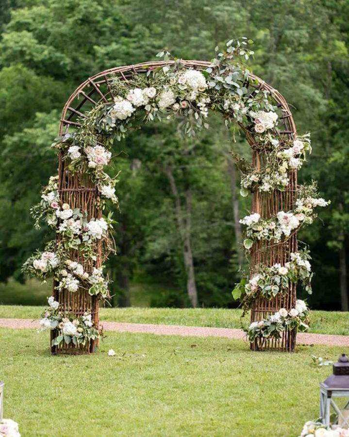 5 Ft Lightweight White Metal Arch Wedding Garden Bridal Party Decoration Arbor (1)