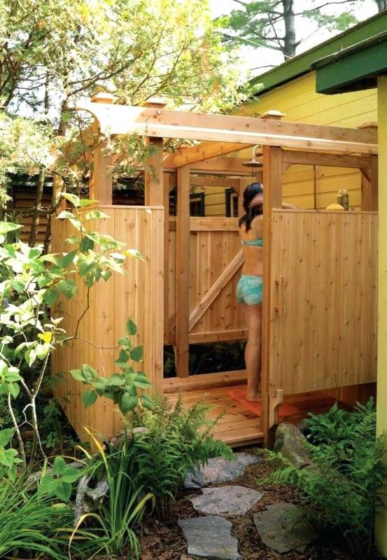 Charming Outdoor Garden And Backyard Shower Space Enclosure Design Ideas Of Style Home Design Property Exterior Design Ideas Outdoor Showers And Tubs Hgtv