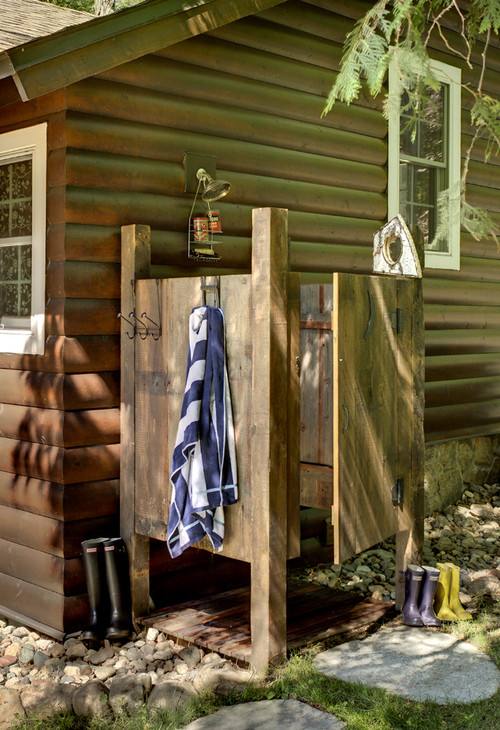 Outdoor showers are an inexpensive luxury to add to your backyard