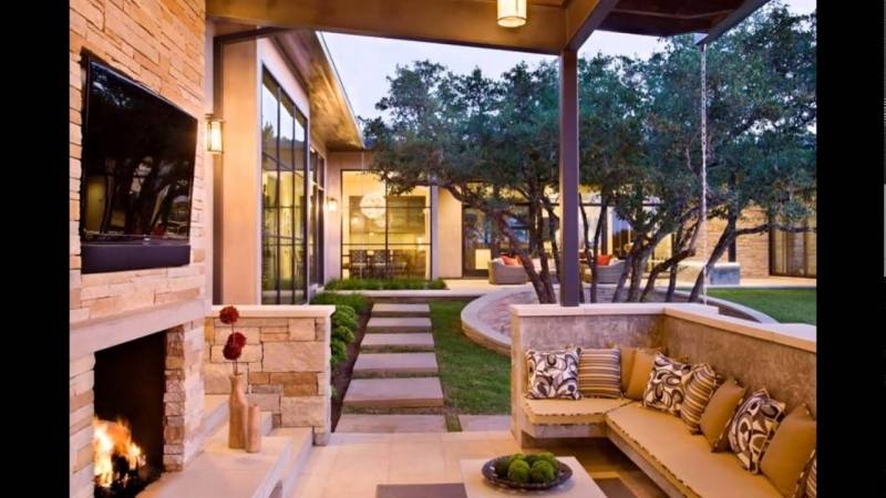 Outdoor Living Room & Kitchen with fireplace