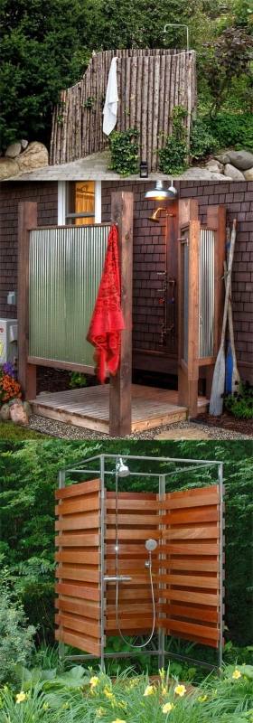 teak outdoor shower