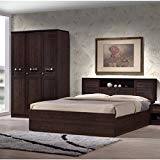 wooden furniture design bed dazzle engineered wood queen size bed in walnut  colour by hometown modern