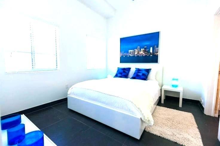 blue and white bedroom