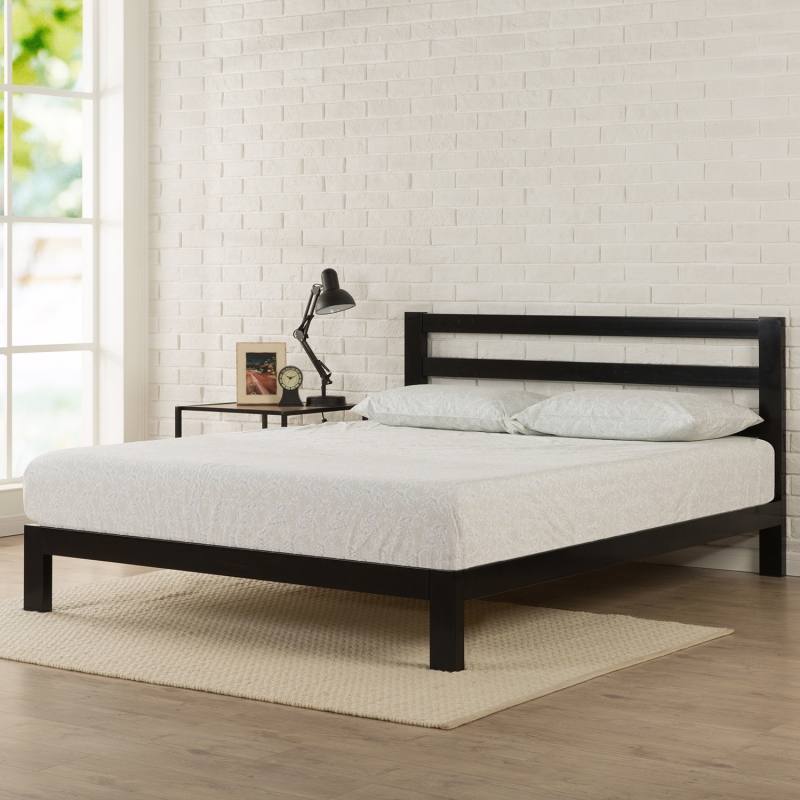 com: Zinus Tuscan Metal & Wood Platform Bed with Wood Slat Support,  Queen: Kitchen & Dining