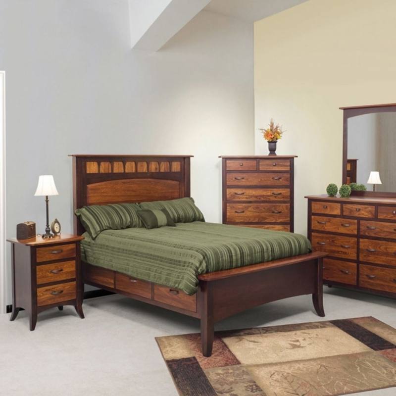 Modern Liberty Bedroom Furniture At Clayton Manor 6 Piece Set In Chestnut  Finish By