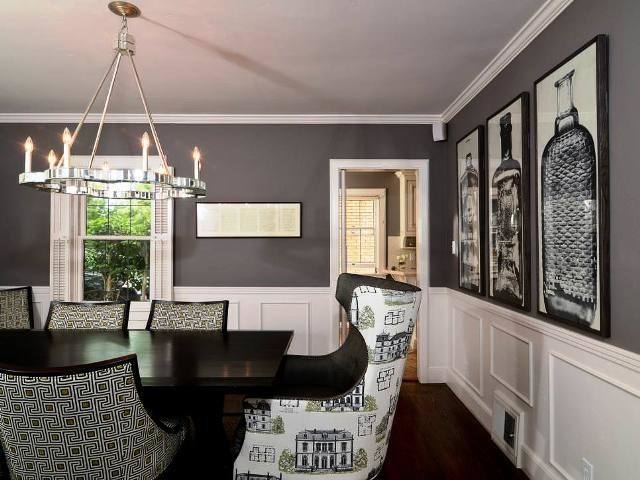 Design Services] View in gallery Light gray and red make a brilliant combination in this traditional dining space [From: