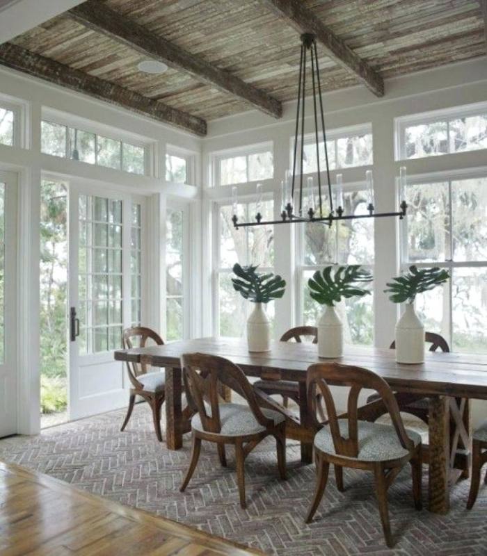 Corner sunroom as dining room off of kitchen | by Lindal Cedar Homes