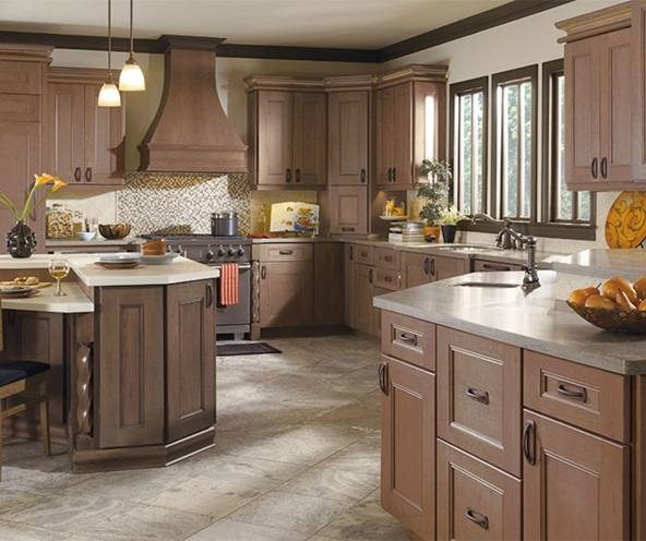 Contemporary Maple kitchen cabinets by Homecrest Cabinetry