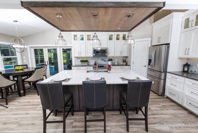 Rustic kitchen with dark Maple stain and off white accents