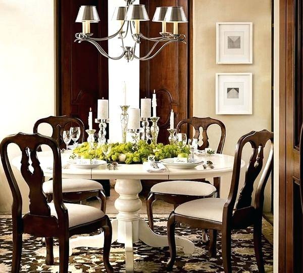 Luxe farmhouse dining room with orb chandelier