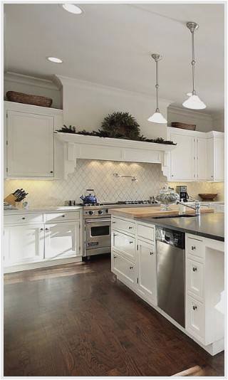 Kitchen cabinets in True Taupe cabinet paint with Angora accents