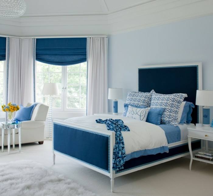 Pair light blue walls with a bright silver statement piece for a great  unified look